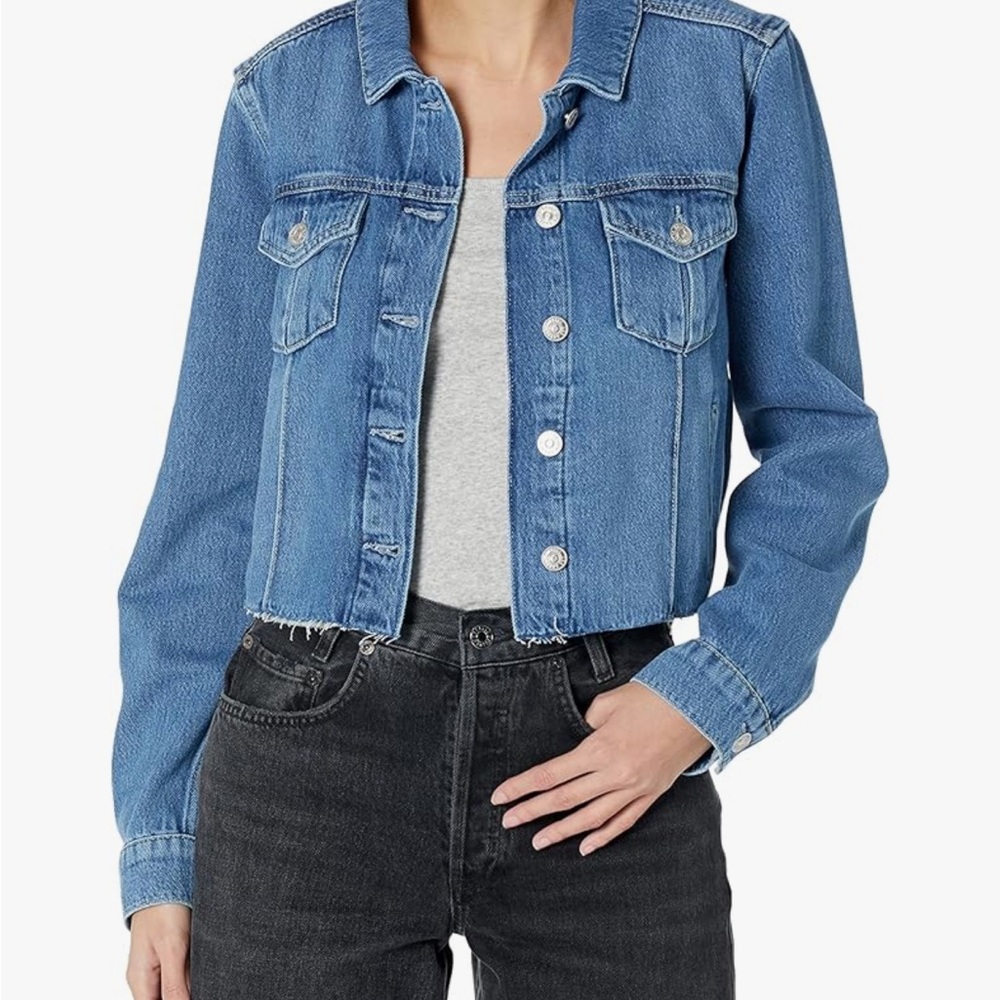 XS Paige Rowan Cropped Jacket Raw Hem in Selah